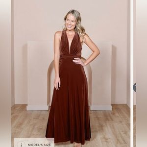 Revelry Dylan Velvet Bridesmaid Dress in Terracotta Size 10